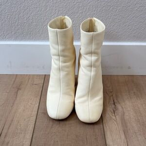 Joie Cream Leather Ankle Booties